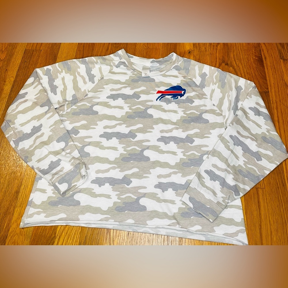 Buffalo Bills Camo Long Sleeve Top by Concepts Sport – Gray Lounge Shirt Size L